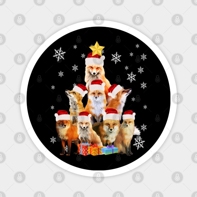 christmas fox tree  for upcoming Xmas holidays Magnet by reginaturner